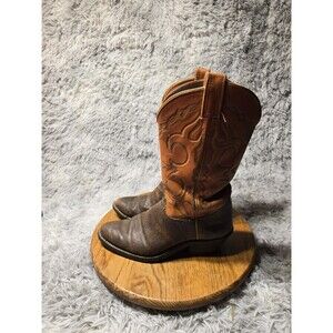 Olathe Boots Mens Size 7.5D Brown Leather Western Cowboy Boots Orange & Brown